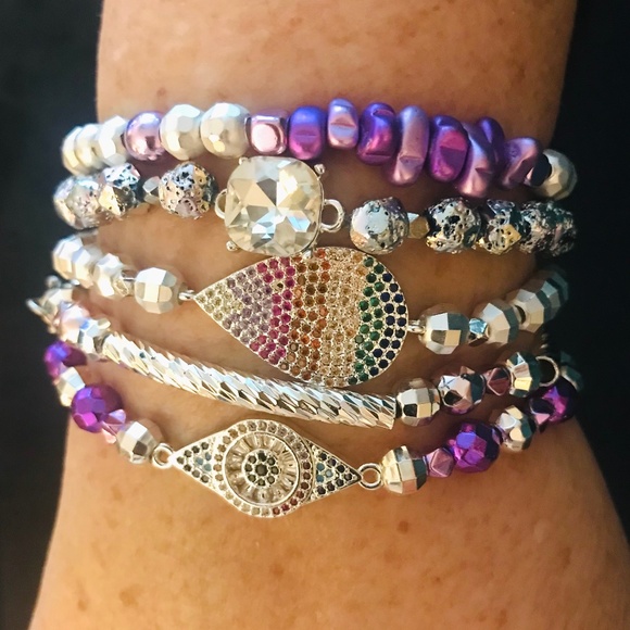 Erimish Jewelry - ERIMISH BRACELETS ⭐️Brand New Sparkling CRYSTAL DECO 5 PC STACK ⭐️ new in box ⭐️